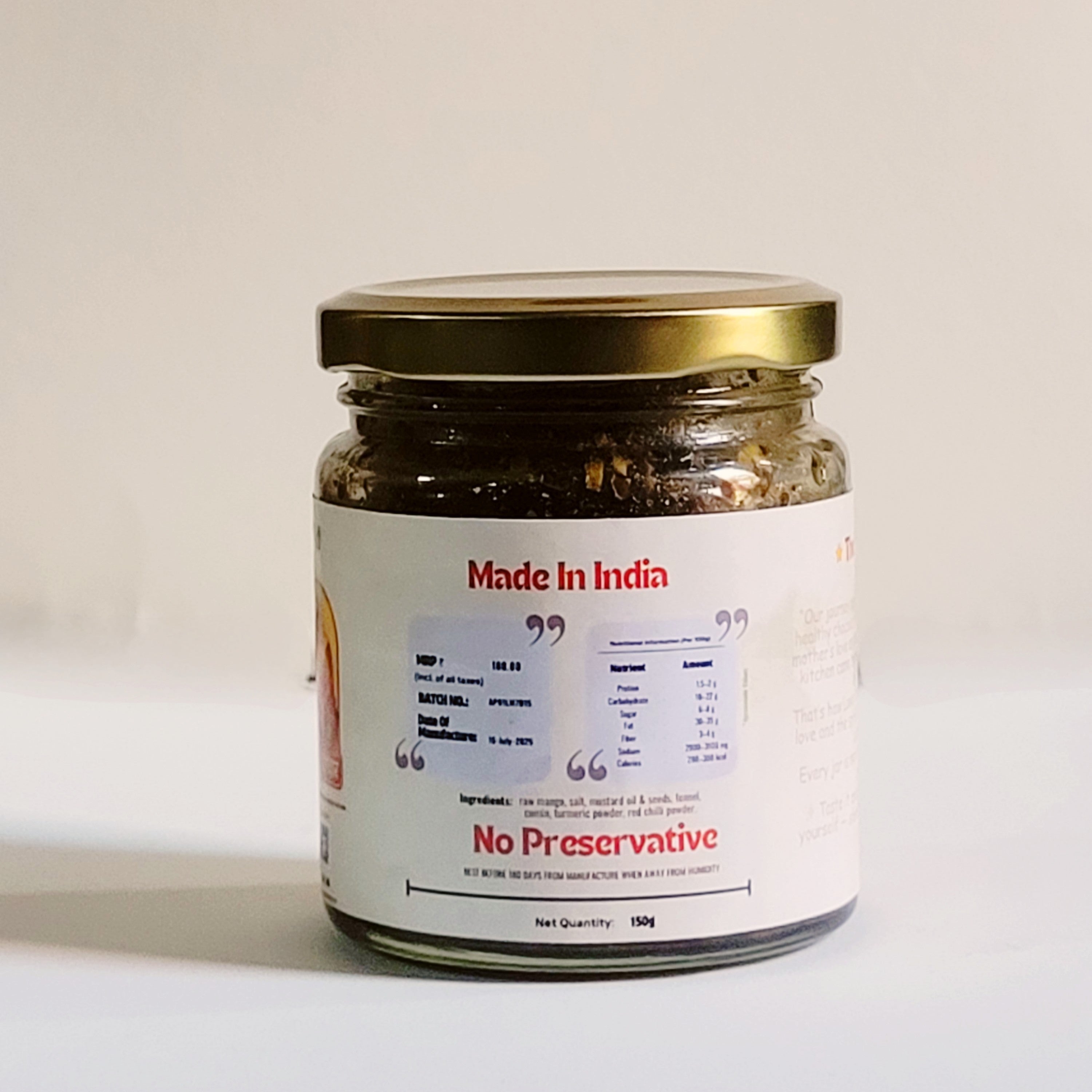 Ghar Ka Achar | Dry Mango Pickle 150gm