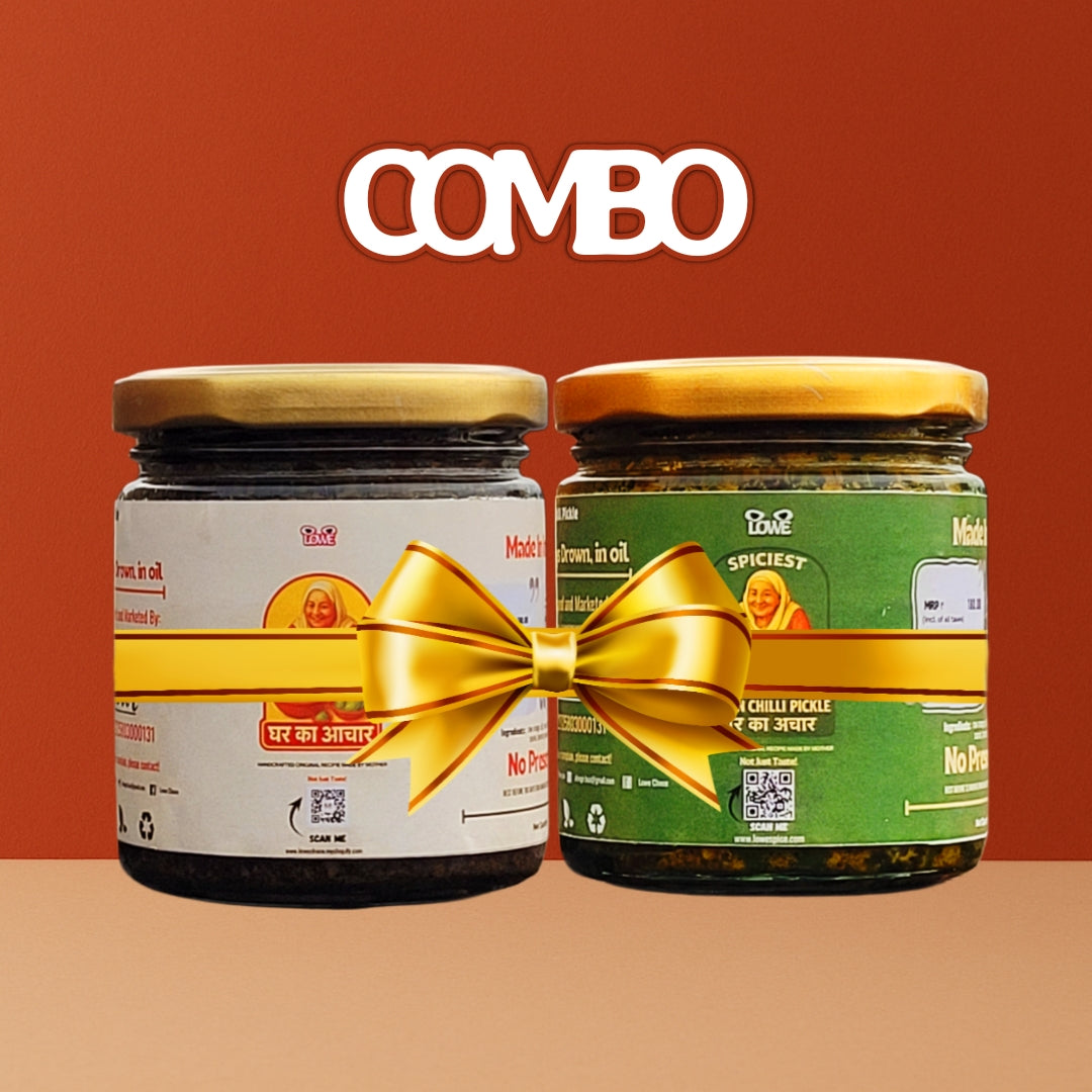Ghar Ka Achar | Dry Mango & Green Chilli Pickle 150gm (Combo)